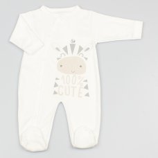 M1334: Baby "100% Cute" Zebra Cotton Sleepsuit (0-9 Months)